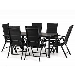 Hector Sada zahradního nábytku - stůl + šest židlí Dizu II černá