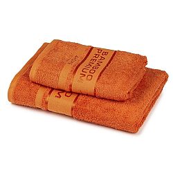 4Home Sada Bamboo Premium osuška a ručník tmavě lososová, 70 x 140 cm, 50 x 100 cm