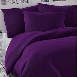 Kvalitex Saténové povlečení Luxury Collection tmavě fialová, 220 x 220 cm, 2 ks 70 x 90 cm