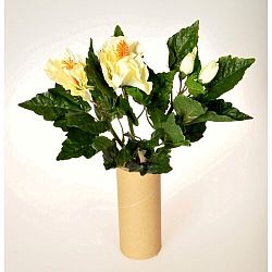 Umělá květina Ibišek svazek bílá, 35 cm