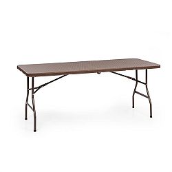 Blum Burgos Family, skládací stůl, polyratan, 178 x 73 cm plocha stolu, 6 osob, hnědý