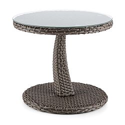 Blum Tabula, odkládací stolek, 50 cm, sklo, polyratan, hliník, dvoubarevný antracit