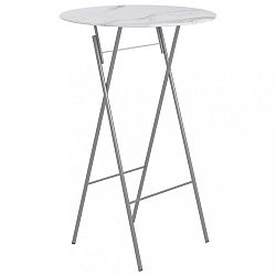 Skládací barový stůl 80 cm bílá / stříbrná Dekorhome