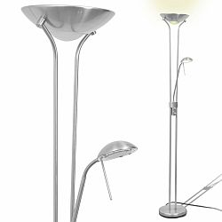 Stojací stmívací LED lampa Dekorhome Stříbrná