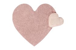 Bio koberec kusový, ručně tkaný Puffy Love-160x180 srdce