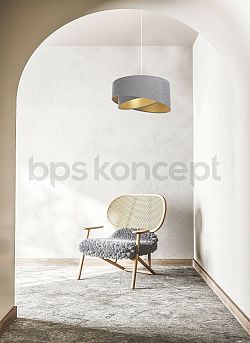 Designová závěsná lampa Grismo, šedá/zlatá