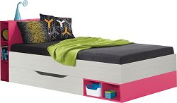Dětská postel M1 KM18 M1: Dekor Jasan / růžová