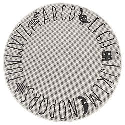 Dětský kusový koberec Flatweave 104884 Cream/Black kruh-160x160 (průměr) kruh