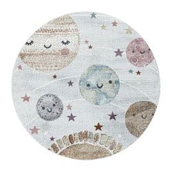 Dětský kusový koberec Funny 2105 white kruh-120x120 (průměr) kruh
