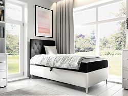 Kontinentální postel Mimir 90x200cm, bílá/černá