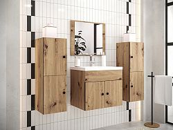 Koupelnový nábytek Kresto C, dub Artisan + umyvadlo + zrcadlo