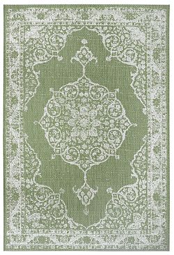Kusový orientální koberec Flatweave 104820 Green/Cream-80x150