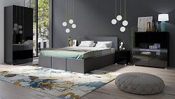 Moderní postel z eko-kůže Celeste, šedá