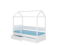 Łóżko domek z barierką i materacem OTELLO 180x80