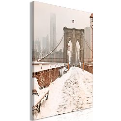Obraz - Brooklyn Bridge in Sepia (1 Part) Vertical