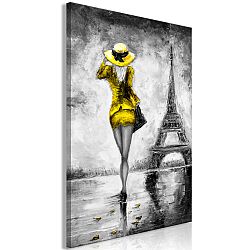 Obraz - Parisian Woman (1 Part) Vertical Yellow