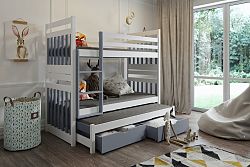 Patrová dětská postel Todd, 80x180cm, bílá/šedá