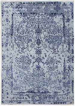 Ručně vázaný kusový koberec Diamond DC-JK ROUND Silver/peacock blue-180x275