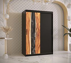 Šatní skříň Zivela, 120cm, černá/pryskyřice