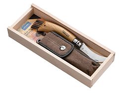 Nůž houbařský OPINEL VRI N°08 Inox rukojeť dub + pouzdro + dřevěný box