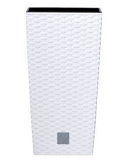 Prosperplast Květináč RATO SQUARE + vklad bílý 28,7 cm