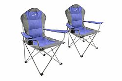 Divero 35955 Set skládací kempingová rybářská židle Deluxe 2 kusy - modro/šedá
