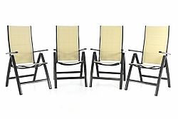 Garthen 40845 Sada čtyř zahradních skládacích židlí DELUXE - krémová