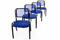 Garthen 40949 Sada 4 stohovatelných kongresových židlí - modrá