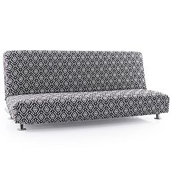 Nueva Textura Monoelastické potahy na sedací soupravuy ZUMA černobílé na sedačku - trojkřeslo s dřevěnými rukojeťmi 170 - 200 cm